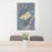 24x36 Lake Quinault Washington Map Print Portrait Orientation in Afternoon Style Behind 2 Chairs Table and Potted Plant