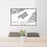 24x36 Lake Quinault Washington Map Print Lanscape Orientation in Classic Style Behind 2 Chairs Table and Potted Plant