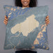 Person holding 22x22 Custom Lake Quinault Washington Map Throw Pillow in Afternoon