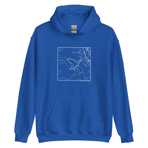 Lake Siskiyou California  Map Unisex Hoodie Sweater with City inscription in Royal Blue