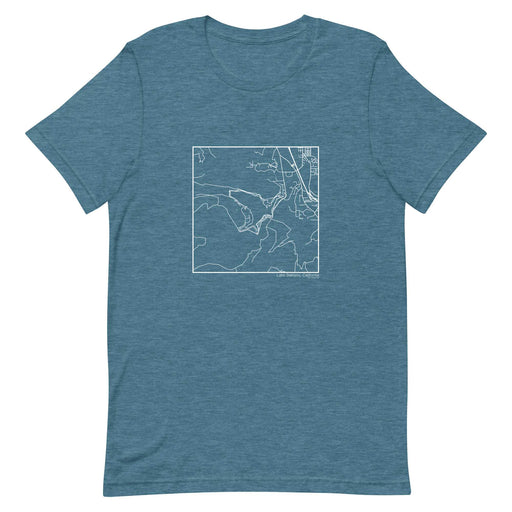 Lake Siskiyou California  Map Unisex T-Shirt with City inscription in Heather Teal
