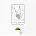 12x18 Lakes Region Maine Map Print Portrait Orientation in Classic Style With Small Cactus Plant in White Planter