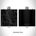 Rendered View of Lakes Region Maine Map Engraving on 6oz Stainless Steel Flask in Black