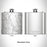 Rendered View of Lakes Region Maine Map Engraving on 6oz Stainless Steel Flask