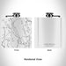 Rendered View of Lakes Region Maine Map Engraving on 6oz Stainless Steel Flask in White