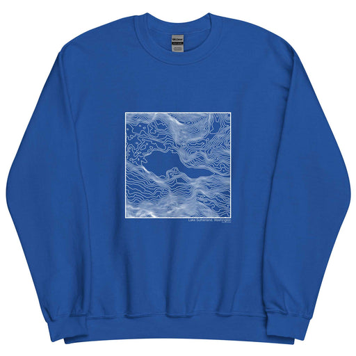 Lake Sutherland Washington Topographic  Map Unisex Crewneck Sweater with City inscription in Royal Blue