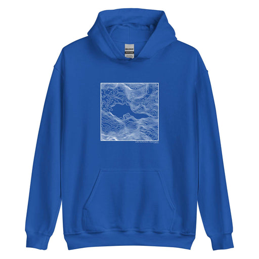 Lake Sutherland Washington Topographic  Map Unisex Hoodie Sweater with City inscription in Royal Blue