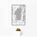 12x18 Lake Tahoe Sierra Nevada Map Print Portrait Orientation in Classic Style With Small Cactus Plant in White Planter