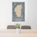 24x36 Lake Tahoe Sierra Nevada Map Print Portrait Orientation in Afternoon Style Behind 2 Chairs Table and Potted Plant