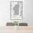24x36 Lake Tahoe Sierra Nevada Map Print Portrait Orientation in Classic Style Behind 2 Chairs Table and Potted Plant