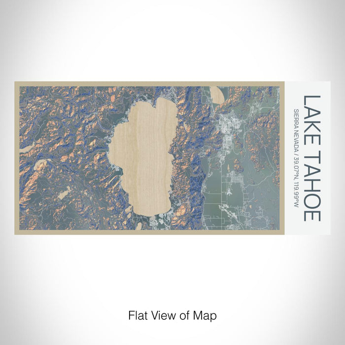 Rendered View of Lake Tahoe Sierra Nevada Map on 17oz Stainless Steel Insulated Bottle with printed afternoon style map