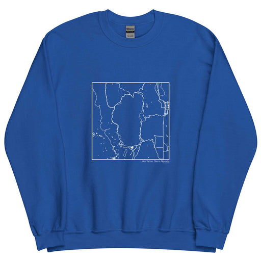 Lake Tahoe Sierra Nevada  Map Unisex Crewneck Sweater with City inscription in Royal Blue