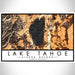 Lake Tahoe Sierra Nevada Map Print Landscape Orientation in Ember Style With Shaded Background