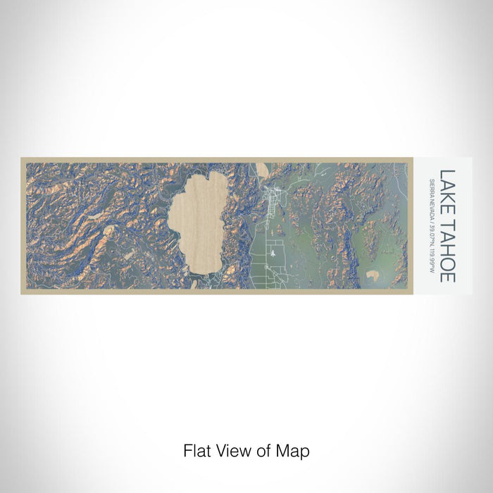 Rendered View of Lake Tahoe Sierra Nevada Map on 10oz Stainless Steel Insulated Cup in Afternoon with Sliding Lid
