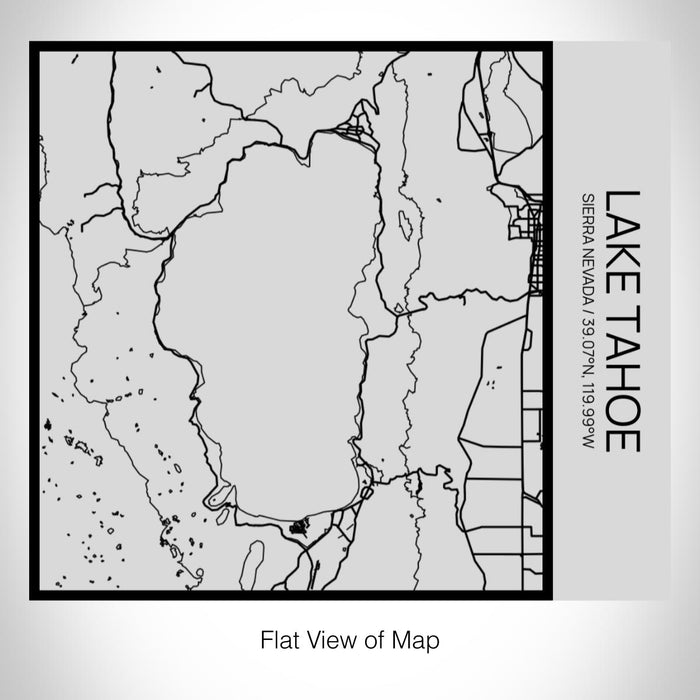 Rendered View of Lake Tahoe Sierra Nevada Map on 17oz Stainless Steel Insulated Tumbler in Tactile Lines with Succulent in Background