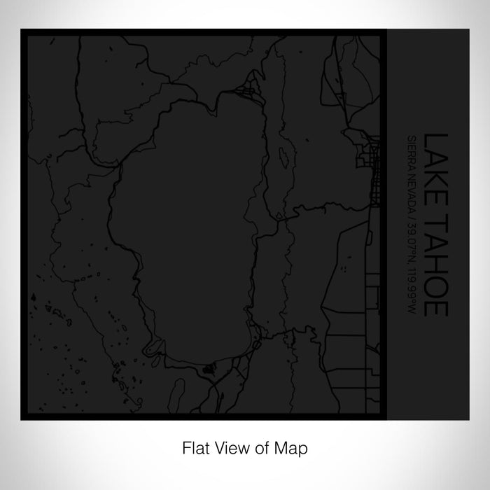 Rendered View of Lake Tahoe Sierra Nevada Map on 17oz Stainless Steel Insulated Tumbler in Matte Black with Tactile Lines