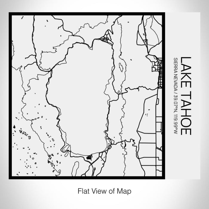 Rendered View of Lake Tahoe Sierra Nevada Map on 17oz Stainless Steel Insulated Tumbler in Matte White with Tactile Lines
