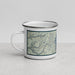 Left View Custom Lake Tahoe Sierra Nevada Map Enamel Mug in Woodblock