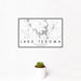 12x18 Lake Texoma Oklahoma Map Print Landscape Orientation in Classic Style With Small Cactus Plant in White Planter