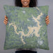 Person holding 22x22 Custom Lake Texoma Oklahoma Map Throw Pillow in Afternoon