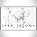 Lake Texoma Oklahoma Map Print Landscape Orientation in Classic Style With Shaded Background