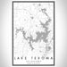 Lake Texoma Oklahoma Map Print Portrait Orientation in Classic Style With Shaded Background