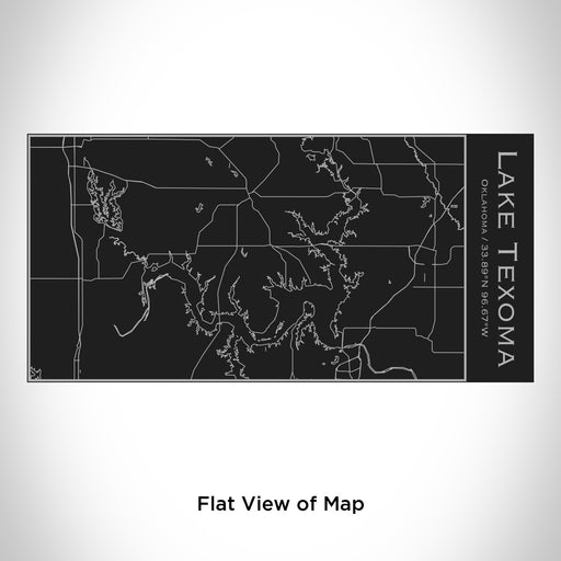 Rendered View of Lake Texoma Oklahoma Map Engraving on 17oz Stainless Steel Insulated Cola Bottle in Black