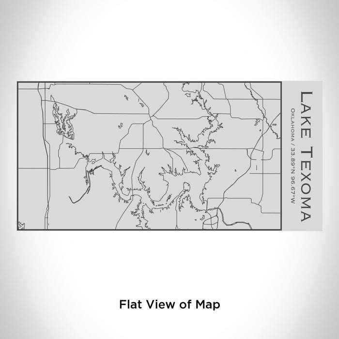 Rendered View of Lake Texoma Oklahoma Map Engraving on 17oz Stainless Steel Insulated Cola Bottle