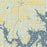 Lake Texoma Oklahoma Map Print in Woodblock Style Zoomed In Close Up Showing Details