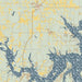 Lake Texoma Oklahoma Map Print in Woodblock Style Zoomed In Close Up Showing Details