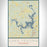 Lake Texoma Oklahoma Map Print Portrait Orientation in Woodblock Style With Shaded Background