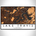 Lake Travis Texas Map Print Landscape Orientation in Ember Style With Shaded Background