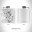 Rendered View of Lake Whitney Texas Map Engraving on 6oz Stainless Steel Flask in White