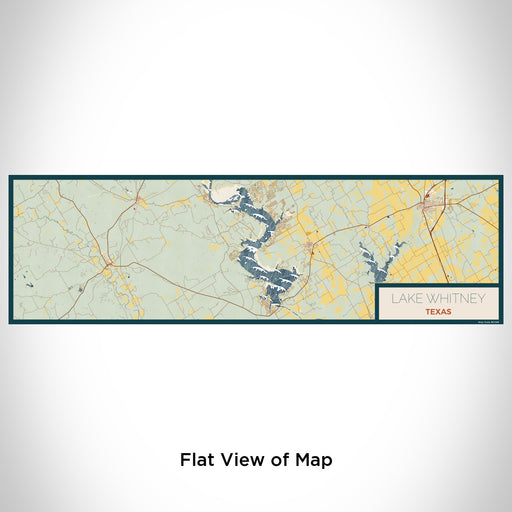 Flat View of Map Custom Lake Whitney Texas Map Enamel Mug in Woodblock