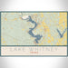 Lake Whitney Texas Map Print Landscape Orientation in Woodblock Style With Shaded Background