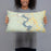 Person holding 20x12 Custom Lake Whitney Texas Map Throw Pillow in Woodblock