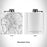 Rendered View of Lake Winnipesaukee New Hampshire Map Engraving on 6oz Stainless Steel Flask in White