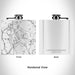 Rendered View of Lake Winnipesaukee New Hampshire Map Engraving on 6oz Stainless Steel Flask in White