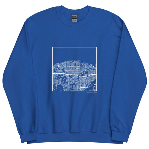Lakewood Ohio  Map Unisex Crewneck Sweater with City inscription in Royal Blue