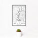 12x18 Lake Wylie Carolinas Map Print Portrait Orientation in Classic Style With Small Cactus Plant in White Planter