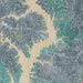 Lake Wylie Carolinas Map Print in Afternoon Style Zoomed In Close Up Showing Details