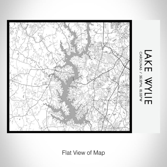 Rendered View of Lake Wylie Carolinas Map on 20oz Stainless Steel Insulated Bottle with Bamboo Top with printed classic style map