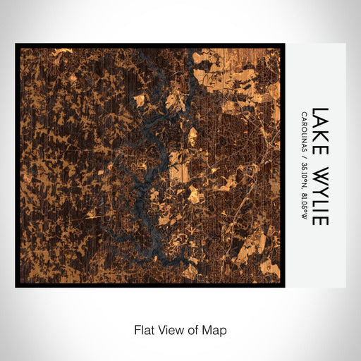 Rendered View of Lake Wylie Carolinas Map on 20oz Stainless Steel Insulated Bottle with Bamboo Top with printed ember style map