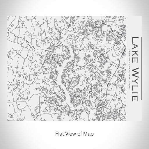 Rendered View of Lake Wylie Carolinas Map on 20oz Stainless Steel Insulated Bottle with Bamboo Top in White