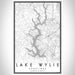 Lake Wylie Carolinas Map Print Portrait Orientation in Classic Style With Shaded Background