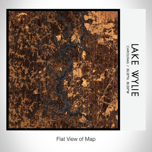 Rendered View of Lake Wylie Carolinas Map on 17oz Stainless Steel Insulated Tumbler in Ember Map Style