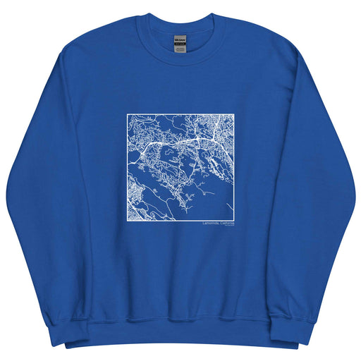 Lamorinda California  Map Unisex Crewneck Sweater with City inscription in Royal Blue