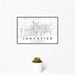 12x18 Lancaster California Map Print Landscape Orientation in Classic Style With Small Cactus Plant in White Planter