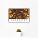 12x18 Lancaster California Map Print Landscape Orientation in Ember Style With Small Cactus Plant in White Planter