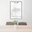 24x36 Lancaster California Map Print Portrait Orientation in Classic Style Behind 2 Chairs Table and Potted Plant